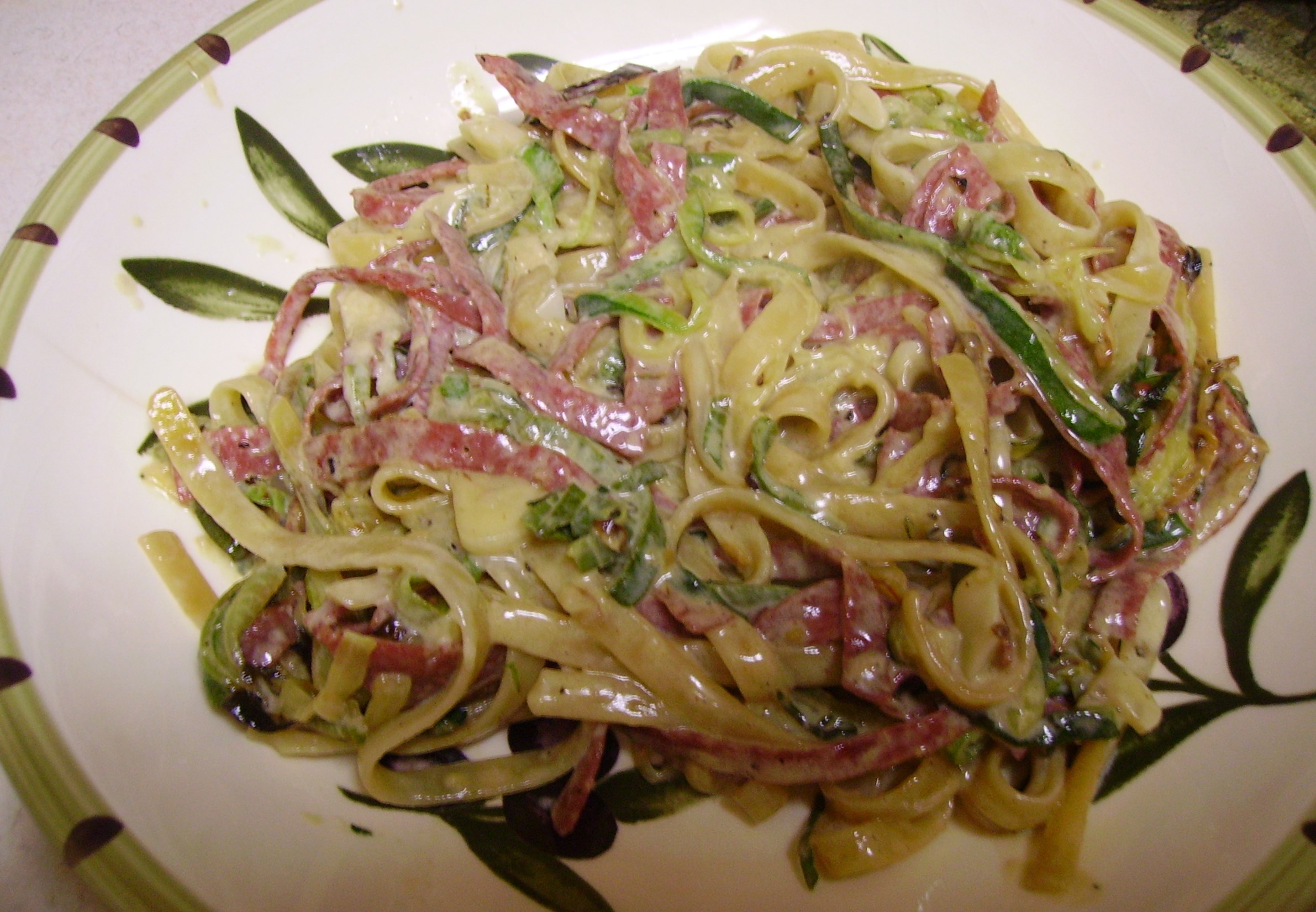 Zucchini Pasta with Salami and Pasta – Mama D&amp;#39;s Kitchen of Love